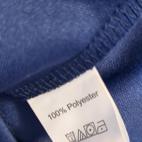 Navy Midi Dress Polka Dot Mesh Hem Detachable Belt Size M - Picture 10 of 15